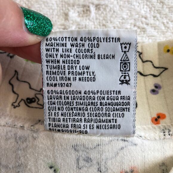 VTG Bobbie Brooks Ghost Print Mock Neck Ribbed Top 2X USA Retro Halloween 90s - Picture 7 of 9